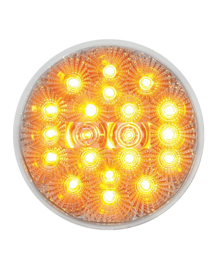 GG77091 - 4" LOW PROFILE SPYDER AMBER 20-LED LIGHT, CLEAR LENS