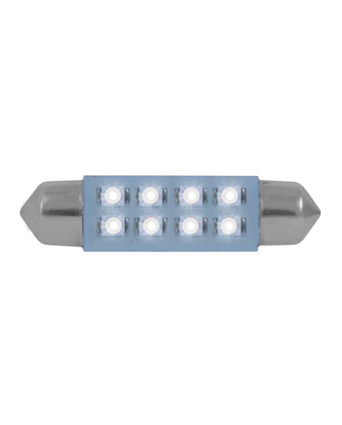 GG77154 - 211-2 WHITE 8-LED FESTOON DOME LIGHT BULBS, 12V