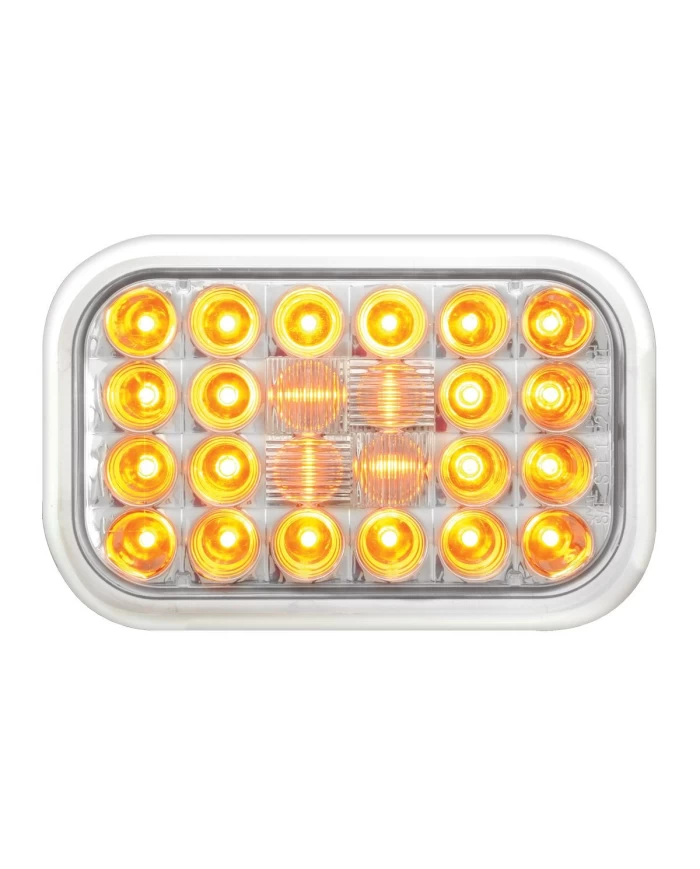 GG77181 - RECT. PEARL AMBER 24 LED LIGHT CLEAR LENS GG77181 - RECT. PEARL AMBER 24 LED LIGHT CLEAR LENS