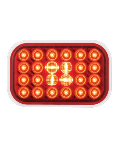 GG77182 - RECT. PEARL RED 24 LED LIGHT RED LENS GG77182 - RECT. PEARL RED 24 LED LIGHT RED LENS
