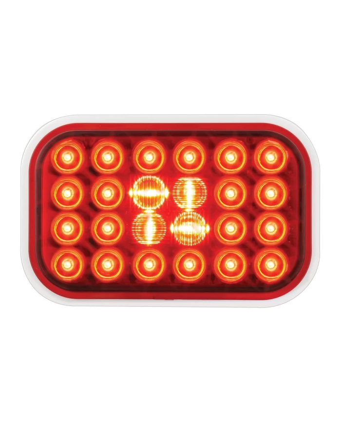 GG77182 - RECT. PEARL RED 24 LED LIGHT RED LENS
