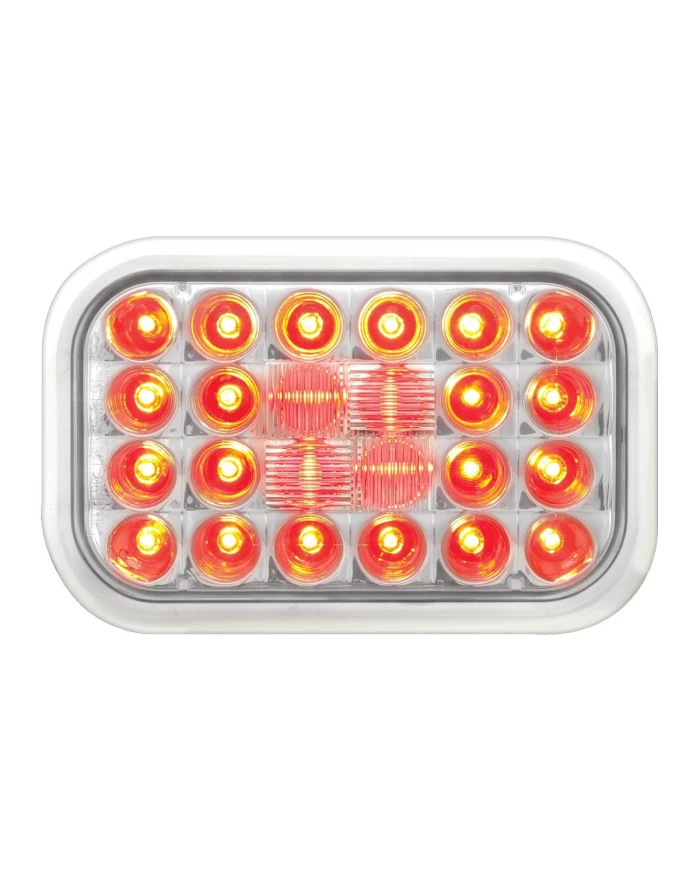 GG77183 - RECT. PEARL RED 24 LED LIGHT CLEAR LENS GG77183 - RECT. PEARL RED 24 LED LIGHT CLEAR LENS