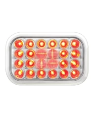GG77183 - RECT. PEARL RED 24 LED LIGHT CLEAR LENS