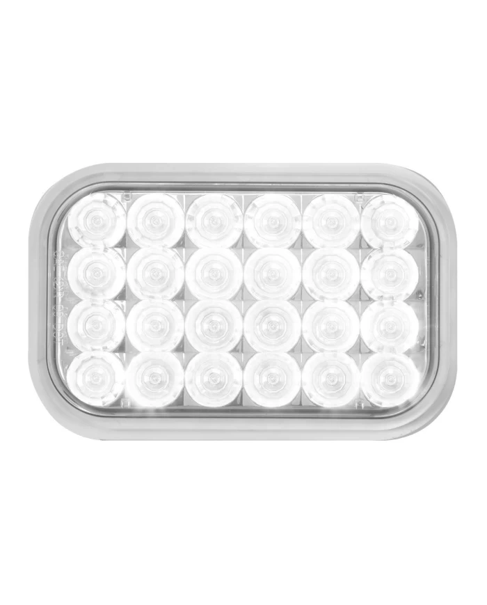 GG77184 - RECT. PEARL WHITE 24 LED BACK UP LIGHT, CLEAR LENS