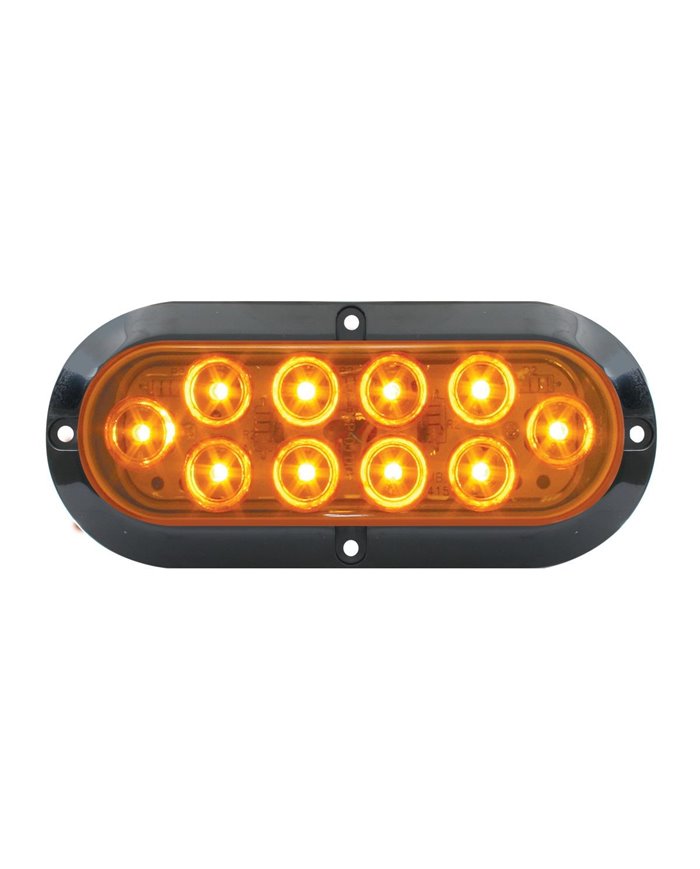 GG77430 - OVAL MEGA10 AMBER/AMBER LED W/ BLACK FLANGE & 3 WIRES GG77430 - OVAL MEGA10 AMBER/AMBER LED W/ BLACK FLANGE & 3 WIRES