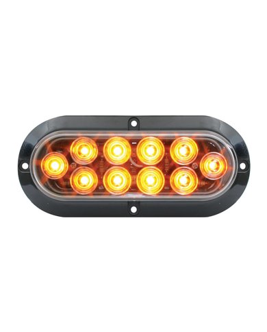 GG77431 - OVAL MEGA10 AMBER/CLEAR LED W/ BLACK FLANGE & 3 WIRES GG77431 - OVAL MEGA10 AMBER/CLEAR LED W/ BLACK FLANGE & 3 WIRES
