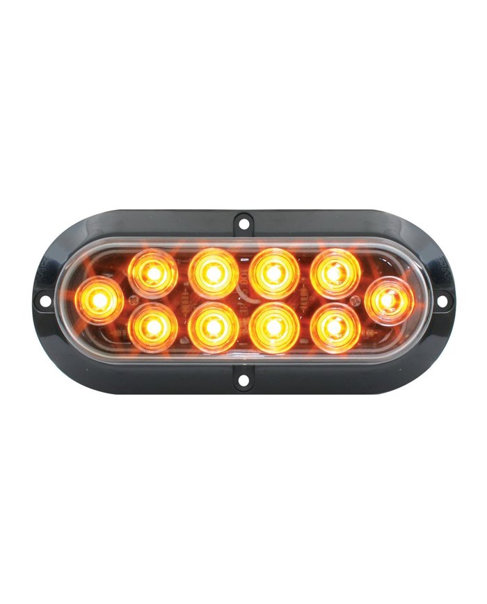 GG77431 - OVAL MEGA10 AMBER/CLEAR LED W/ BLACK FLANGE & 3 WIRES GG77431 - OVAL MEGA10 AMBER/CLEAR LED W/ BLACK FLANGE & 3 WIRES