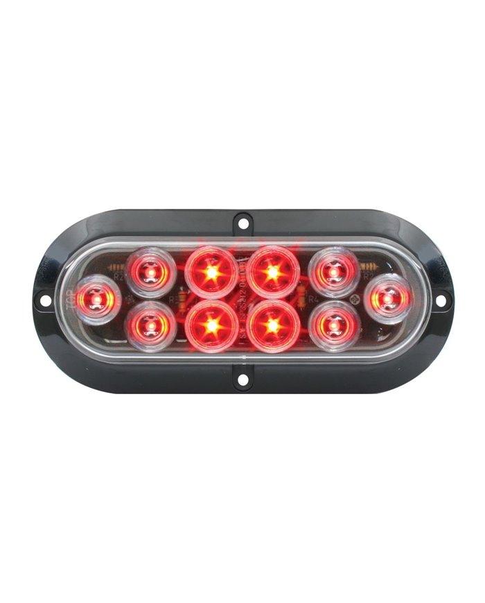 GG77433 - OVAL MEGA10 RED/CLEAR LED W/ BLACK FLANGE & 3 WIRES GG77433 - OVAL MEGA10 RED/CLEAR LED W/ BLACK FLANGE & 3 WIRES