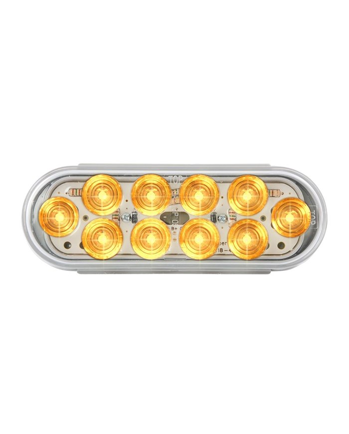 GG77441 - OVAL MEGA-10 AMBER/CLEAR 10LED SEALED LIGHT