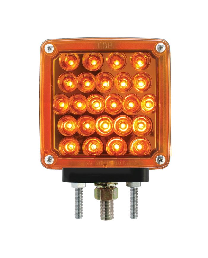 GG77621 - SQUARE 2 FACE AMBER/RED LED PEDESTAL PEARL LIGHT L/H