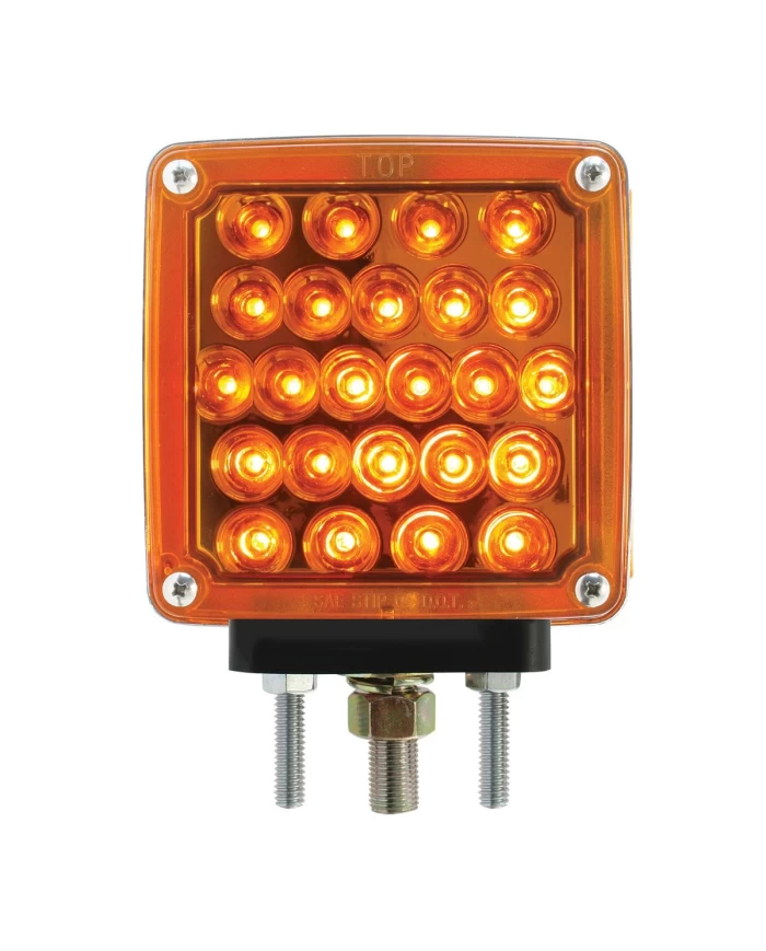 GG77624 - SQUARE 2 FACE AMBER/RED LED PEDESTAL PEARL LIGHT, R/H