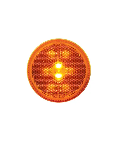 UP38455B-8 LED 2.5" Round Reflectorize Light (Clearance/Marker) - Amber LED/Amber Lens (Bulk)