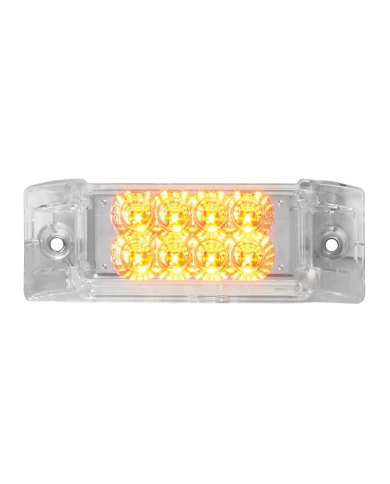 GG77661 - RECT. SPYDER AMBER/CLEAR 8-LED MARKER SEALED LIGHT GG77661 - RECT. SPYDER AMBER/CLEAR 8-LED MARKER SEALED LIGHT