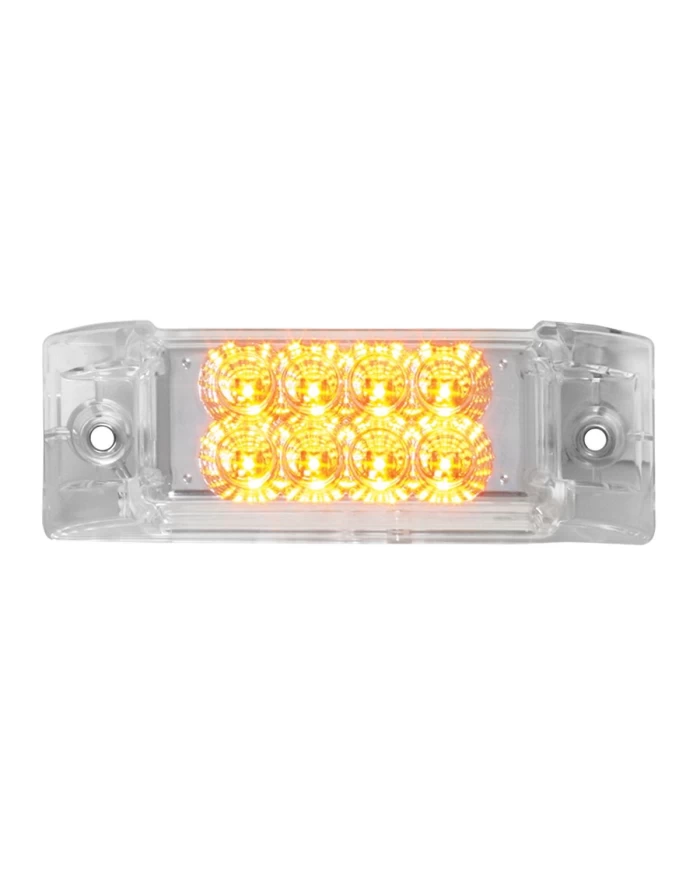 GG77661 - RECT. SPYDER AMBER/CLEAR 8-LED MARKER SEALED LIGHT