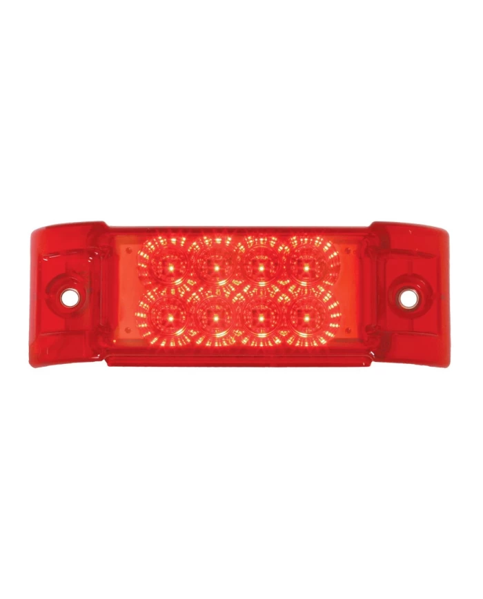GG77662 - RECT. SPYDER RED/RED 8-LED MARKER SEALED LIGHT