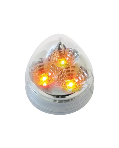 GG77691 - 2.5" SPYDER AMBER BEEHIVE 3 LED LIGHT, CLEAR LENS GG77691 - 2.5" SPYDER AMBER BEEHIVE 3 LED LIGHT, CLEAR LENS