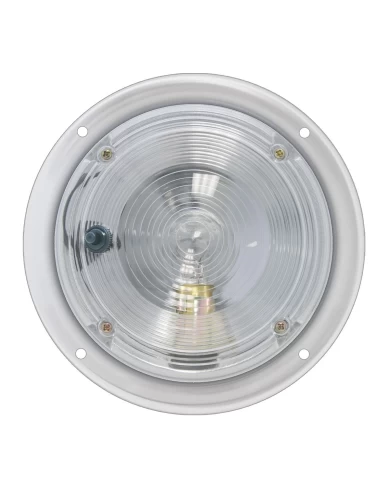 GG77843 - 5" CR. STEEL DOME LIGHT W/ CLEAR PLASTIC LENS, ON/OFF GG77843 - 5" CR. STEEL DOME LIGHT W/ CLEAR PLASTIC LENS, ON/OFF