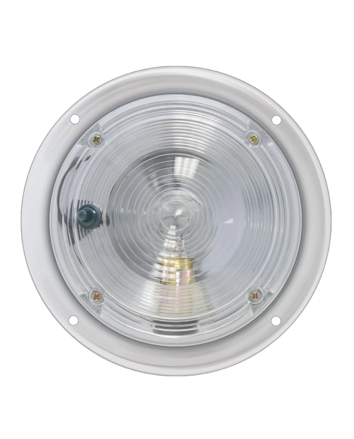 GG77843 - 5" CR. STEEL DOME LIGHT W/ CLEAR PLASTIC LENS, ON/OFF GG77843 - 5" CR. STEEL DOME LIGHT W/ CLEAR PLASTIC LENS, ON/OFF