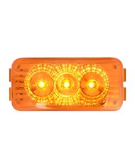 GG77950 - SMALL RECT. SPYDER AMBER 3 LED LIGHT, AMBER LENS