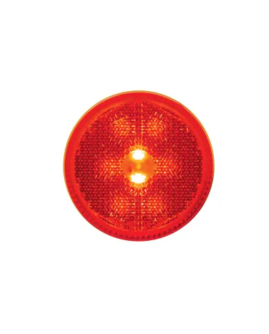 UP38456B-8 LED 2.5" Round Reflectorize Light (Clearance/Marker) - Red LED/Red Lens (Bulk)