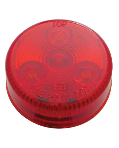 UP38466-4 LED 2.5" Round Low Profile Light (Clearance/Marker) - Red LED/Red Lens