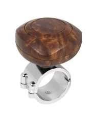 GG80088 - MATTE BROWN WOOD PLASTIC STEERING WHEEL SPINNER KNOB