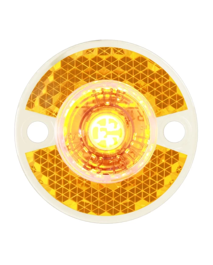 GG81781 - 1-1/8" MINI AMBER/CLEAR 1 LED MARKER LIGHT W/ REFLECTOR LENS