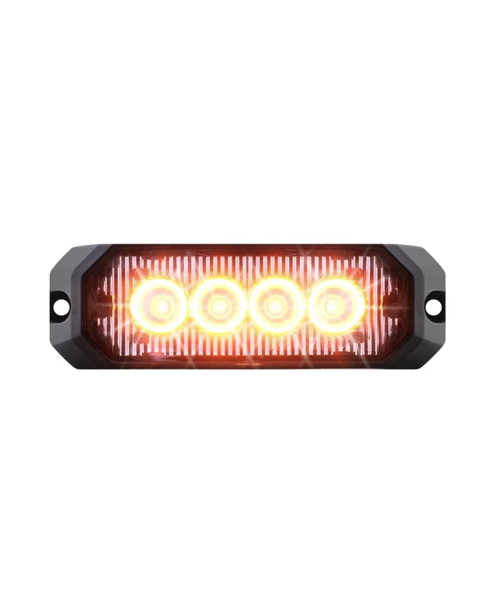 GG81801 - 4" RECT. AMBER/CLEAR 4 LED STROBE LIGHT, 14 MODES, 9~36V GG81801 - 4" RECT. AMBER/CLEAR 4 LED STROBE LIGHT, 14 MODES, 9~36V