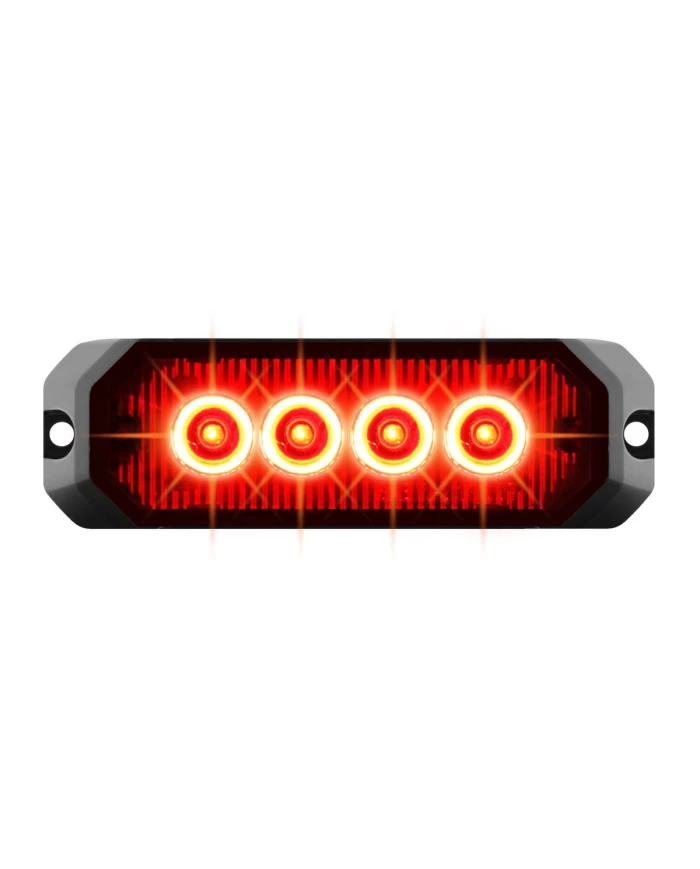 GG81802 - 4" RECT. RED/RED 4 LED STROBE LIGHT, 14 MODES, 9~36V GG81802 - 4" RECT. RED/RED 4 LED STROBE LIGHT, 14 MODES, 9~36V
