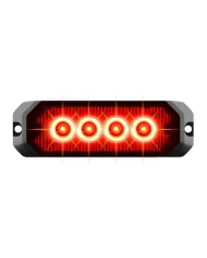 GG81802 - 4" RECT. RED/RED 4 LED STROBE LIGHT, 14 MODES, 9~36V GG81802 - 4" RECT. RED/RED 4 LED STROBE LIGHT, 14 MODES, 9~36V