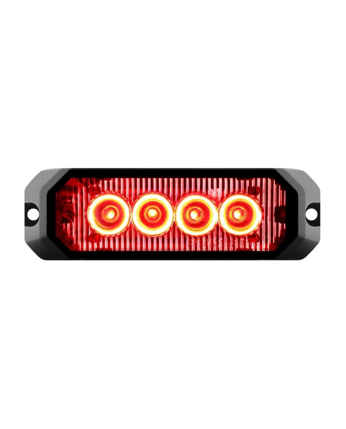 GG81803 - 4" RECT. RED/CLEAR 4 LED STROBE LIGHT, 14 MODES, 9~36V GG81803 - 4" RECT. RED/CLEAR 4 LED STROBE LIGHT, 14 MODES, 9~36V