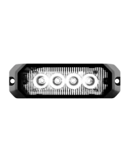 GG81804 - 4" RECT. WHITE/CLEAR 4 LED STROBE LIGHT, 14 MODES, 9~36V