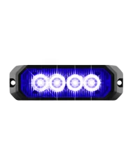 GG81805 - 4" RECT. BLUE/BLUE 4 LED STROBE LIGHT, 14 MODES, 9~36V