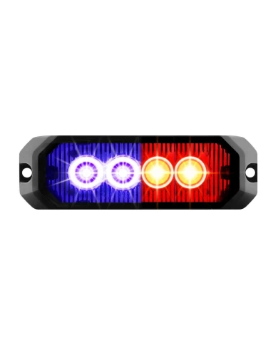 GG81807 - 4" RECT. BLUE&RED/CLEAR 4 LED STROBE LIGHT, 14 MODES, 9~36V GG81807 - 4" RECT. BLUE&RED/CLEAR 4 LED STROBE LIGHT, 14 MODES, 9~36V