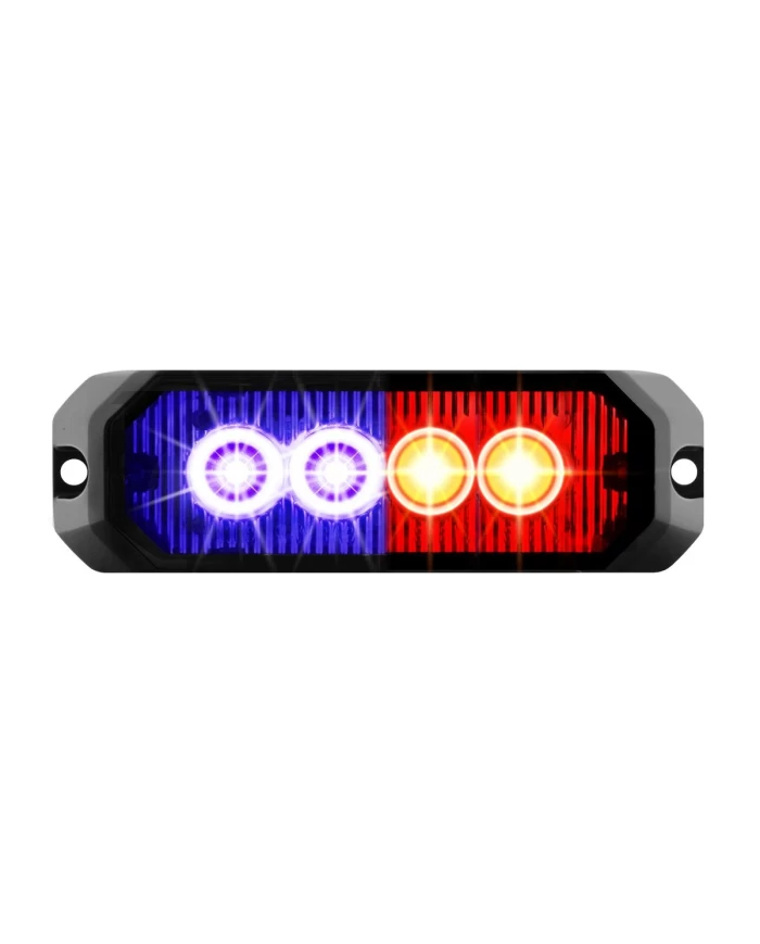 GG81807 - 4" RECT. BLUE&RED/CLEAR 4 LED STROBE LIGHT, 14 MODES, 9~36V GG81807 - 4" RECT. BLUE&RED/CLEAR 4 LED STROBE LIGHT, 14 MODES, 9~36V