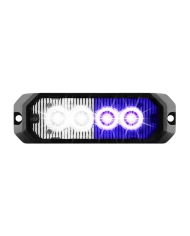 GG81808 - 4" RECT. BLUE&WHITE/CLR 4 LED STROBE LIGHT, 14 MODES, 9~36V GG81808 - 4" RECT. BLUE&WHITE/CLR 4 LED STROBE LIGHT, 14 MODES, 9~36V