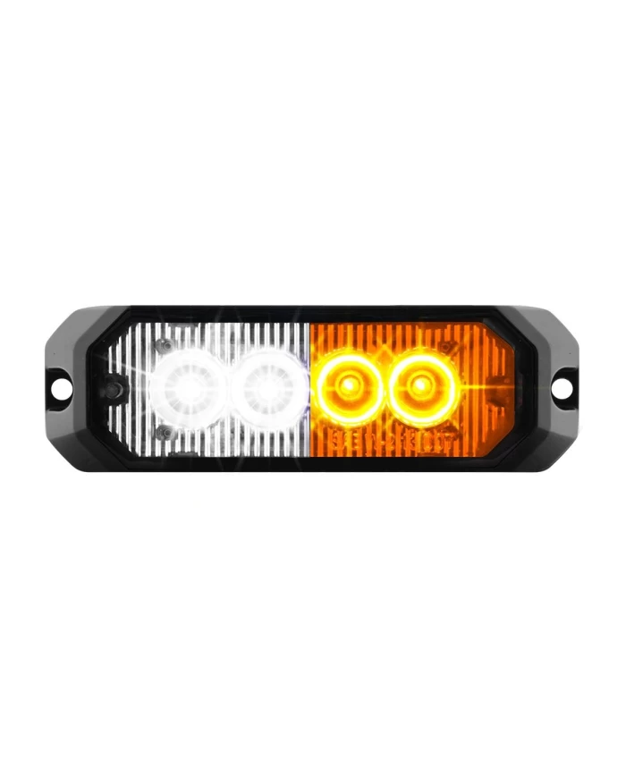 GG81809 - 4" RECT. AMBER&WHITE/CLR 4 LED STROBE LIGHT, 14 MODES, 9~36V GG81809 - 4" RECT. AMBER&WHITE/CLR 4 LED STROBE LIGHT, 14 MODES, 9~36V
