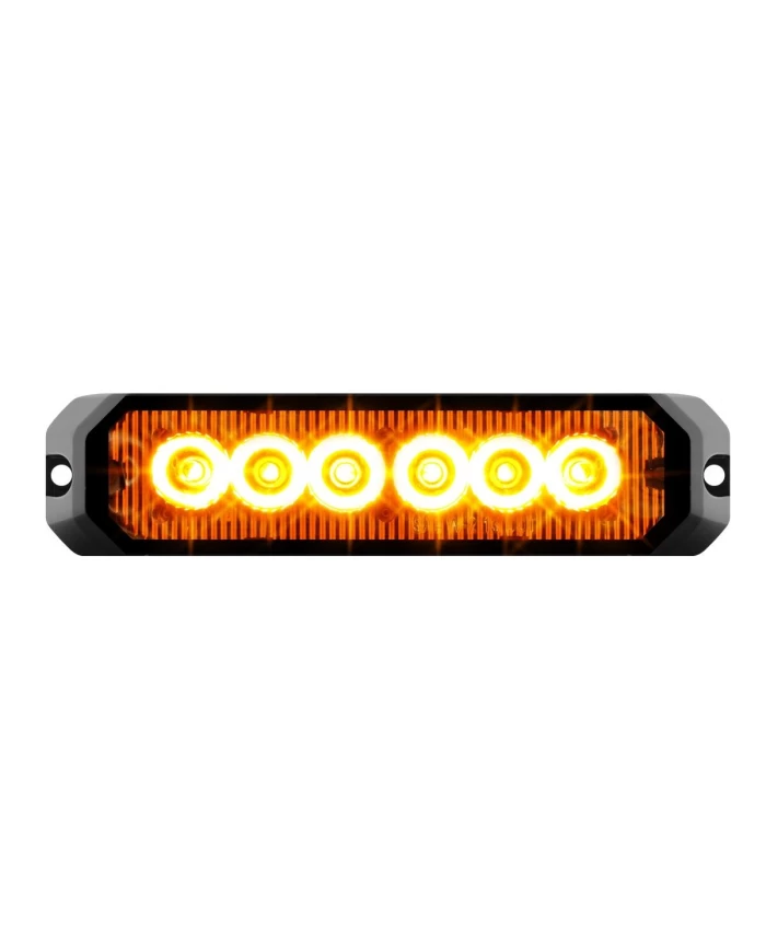 GG81810 - 5" RECT. AMBER/AMBER 6 LED STROBE LIGHT, 14 MODES, 9~36V