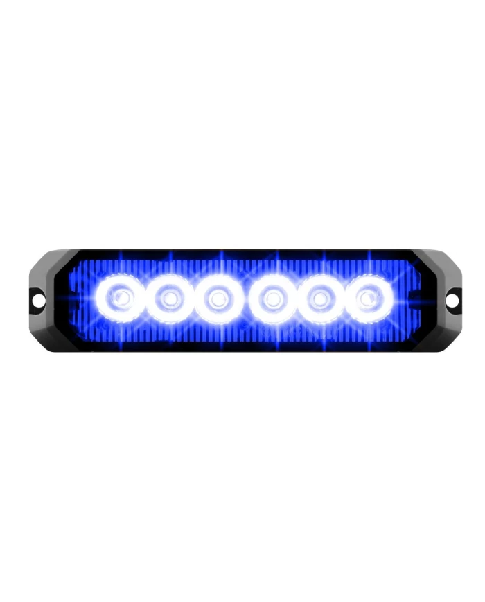 GG81815 - 5" RECT. BLUE/BLUE 6 LED STROBE LIGHT, 14 MODES, 9~36V