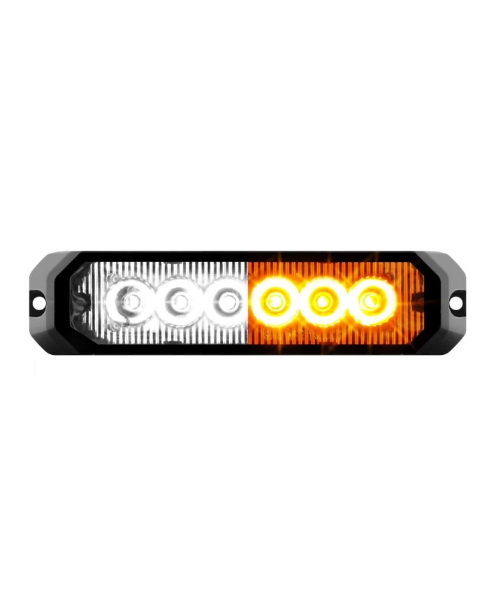 GG81819 - 5" RECT. AMBER&WHITE/CLR 6 LED STROBE LIGHT, 14 MODES, 9~36V GG81819 - 5" RECT. AMBER&WHITE/CLR 6 LED STROBE LIGHT, 14 MODES, 9~36V
