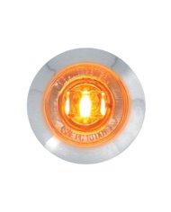 GG87061 - 1" MINI AMBER/CLEAR 1 LED LIGHT W/CR. PLASTIC BEZEL