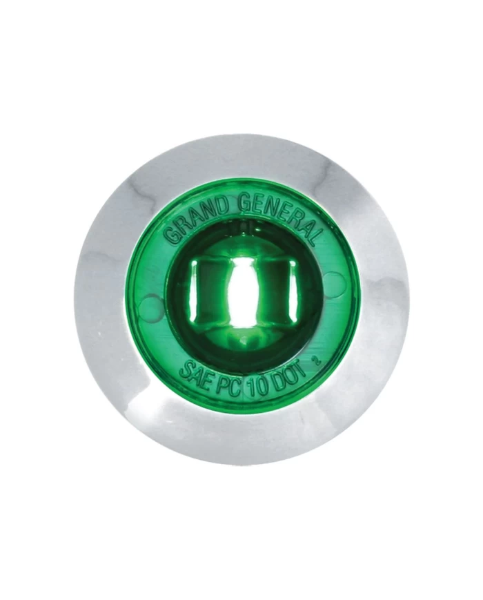 GG87066 - 1" MINI GREEN/GREEN 1 LED LIGHT W/CR. PLASTIC BEZEL