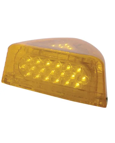 UP38548-37 LED Turn Signal Light With Clear Base For 1987-2007 Peterbilt 379/378/357 - Amber LED/Amber Lens
