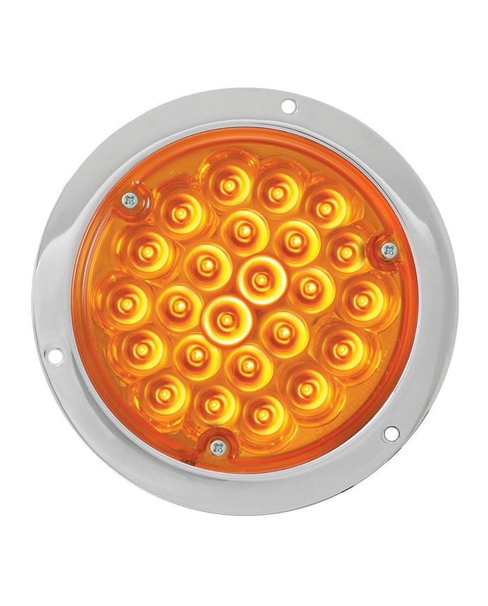 GG87580 - CR. DIE CAST 4" PEARL AMBER LED LIGHT, AMBER LENS