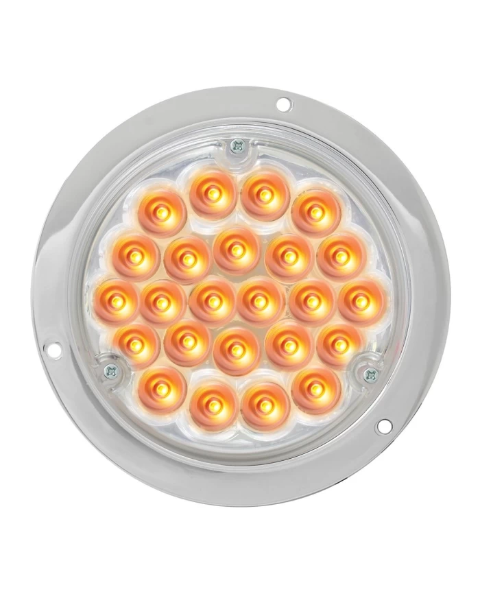 GG87581 - CR. DIE CAST 4" PEARL AMBER 24 LED LIGHT, CLEAR LENS GG87581 - CR. DIE CAST 4" PEARL AMBER 24 LED LIGHT, CLEAR LENS
