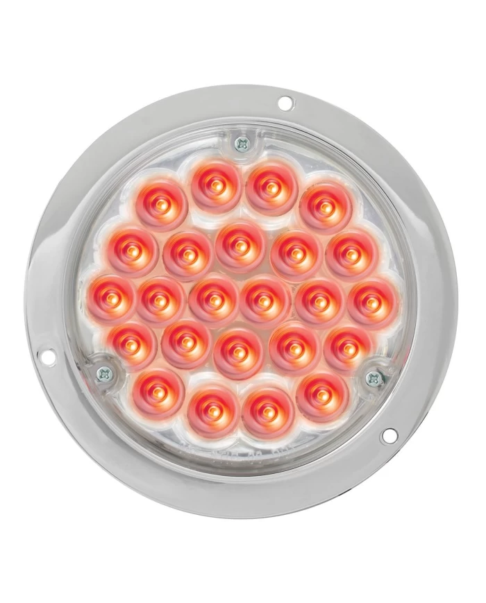 GG87583 - CR. DIE CAST 4" PEARL RED LED LIGHT, CLEAR LENS