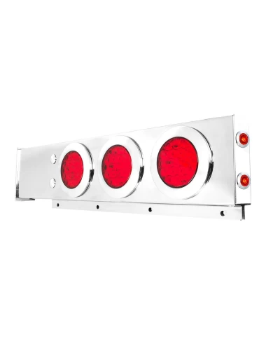 GG91060 - S.S. SPRING LOADED BAR 4" RED/RED FLEET W/TWIST-ON CVR & 1" MINI SIDE LED GG91060 - S.S. SPRING LOADED BAR 4" RED/RED FLEET W/TWIST-ON CVR & 1" MINI SIDE LED