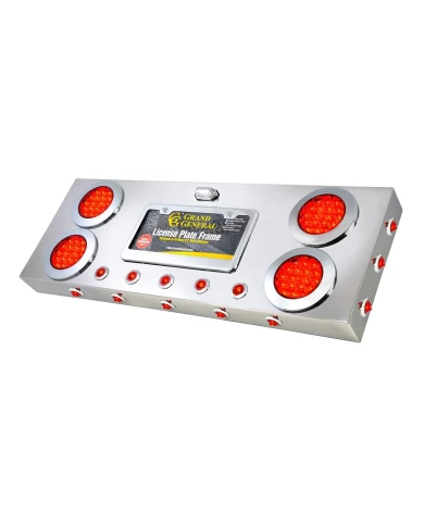 GG91302 - S.S. REAR LIGHT PANEL W/ 4"&1" RED/RED LED, W/ LIC., NEW V2 GG91302 - S.S. REAR LIGHT PANEL W/ 4"&1" RED/RED LED, W/ LIC., NEW V2
