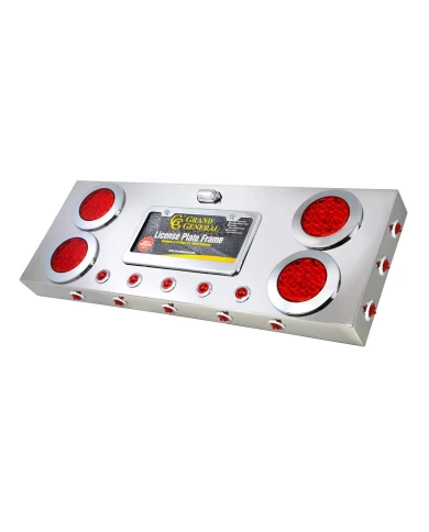 GG91302 - S.S. REAR LIGHT PANEL W/ 4"&1" RED/RED LED, W/ LIC., NEW V2 GG91302 - S.S. REAR LIGHT PANEL W/ 4"&1" RED/RED LED, W/ LIC., NEW V2