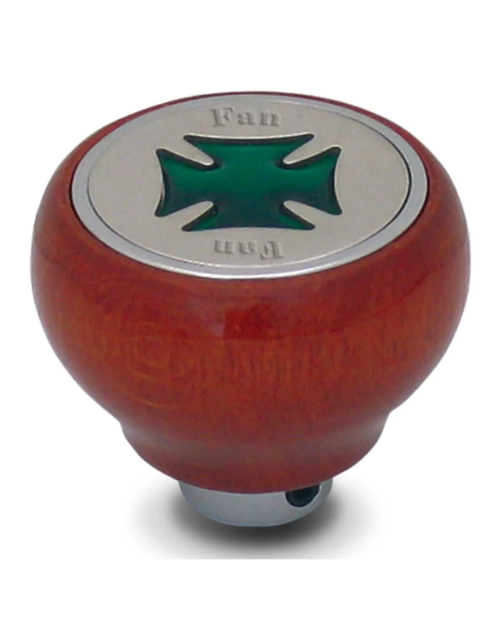 GG95433 - WOOD DASHBOARD KNOB W/GREEN IRON CROSS & S.S. DIMMER PLATE GG95433 - WOOD DASHBOARD KNOB W/GREEN IRON CROSS & S.S. DIMMER PLATE